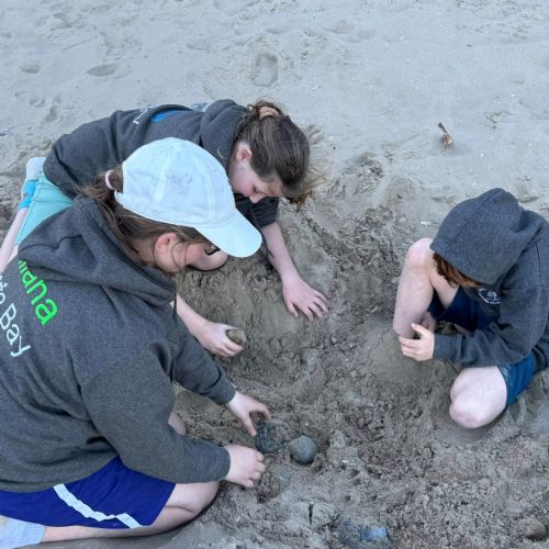 Evening walk down to beach after a fun filled afternoon of activities